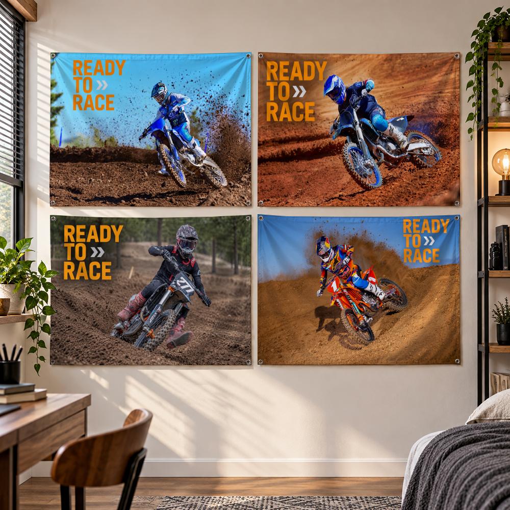 Outdoor Sport Club - Motocross Racing Sport D-Dirt Bike, vlaggenbanner,